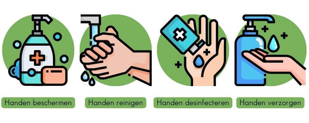 handhygiëne in 4 stappen