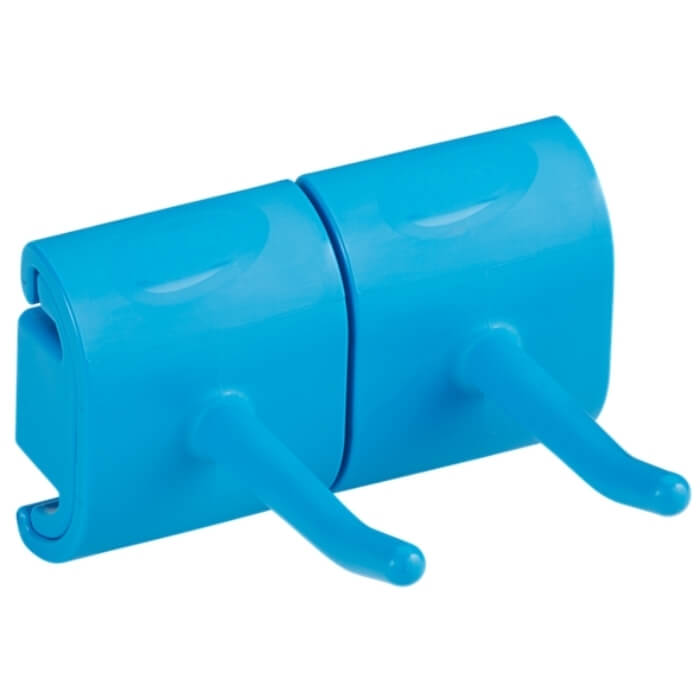 Vikan Wandbeugel Dubbele Haak Module 82mm blauw