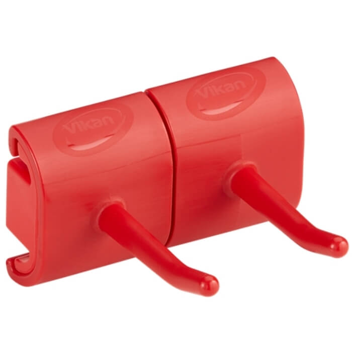 Vikan Wandbeugel Dubbele Haak Module 82mm rood