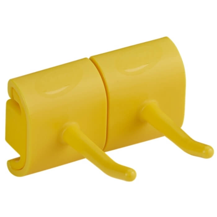 Vikan Wandbeugel Dubbele Haak Module 82mm geel