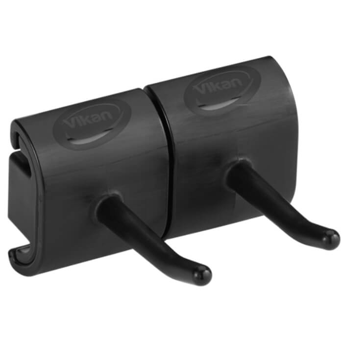 Vikan Wandbeugel Dubbele Haak Module 82mm zwart