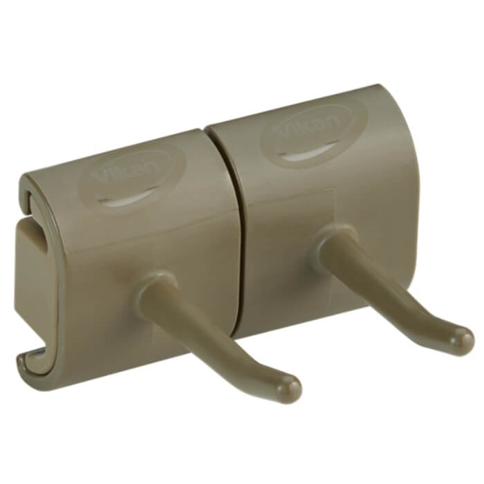 Vikan Wandbeugel Dubbele Haak Module 82mm bruin