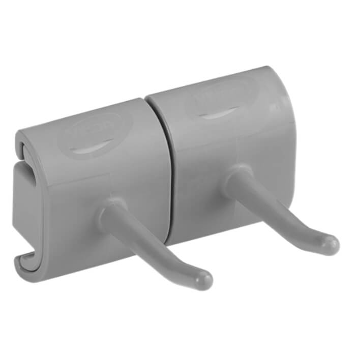 Vikan Wandbeugel Dubbele Haak Module 82mm grijs