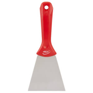 Vikan handschraper roestvrij staal 100mm rood