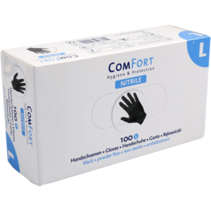 Comfort Nitril Handschoenen, zwart, L