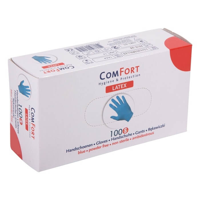 Comfort Latex Handschoenen, blauw, S