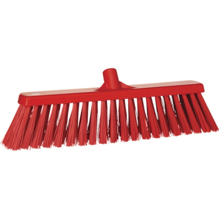 Vikan brede bezem hard 53cm rood